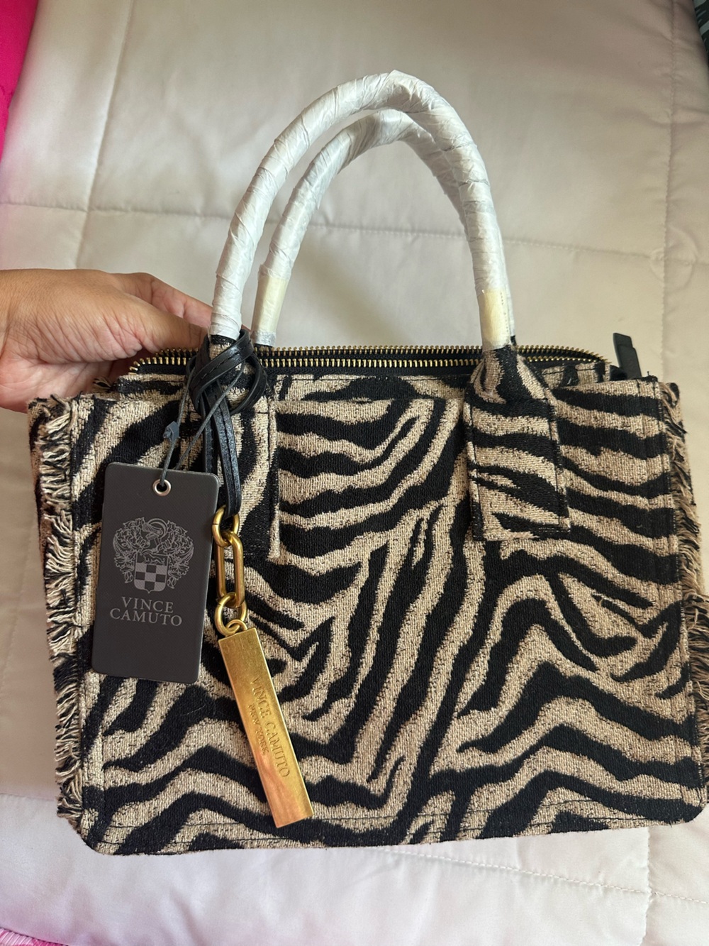 Zebra print tote